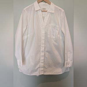 Talbots White Cotton Blouse